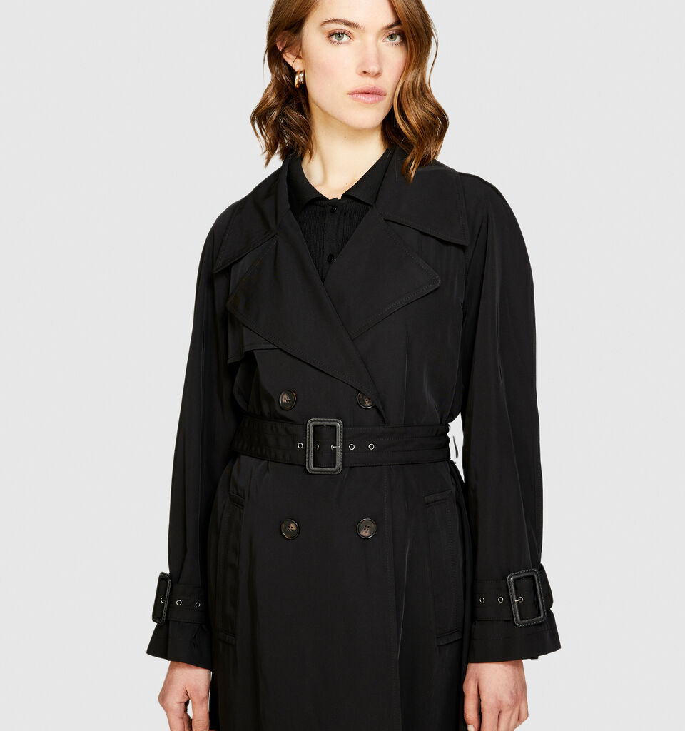 Glossy trench coat - women's trench coats & rain coats - Black | Sisley image number 4